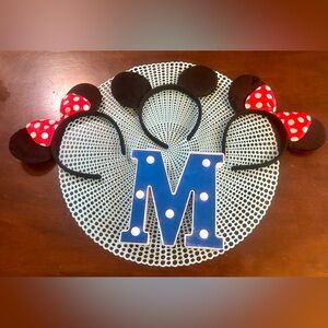 Disney: 2 Minnie Mouse with Red Bow and  1 Mickey Ears Black Headbands, Used